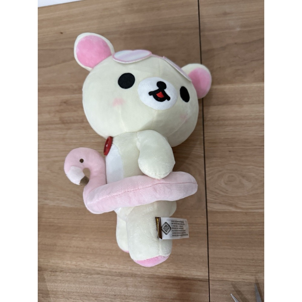 Korilakkuma Rilakkuma Flamingo Pool Float Plush San-X 14" Pink Bear